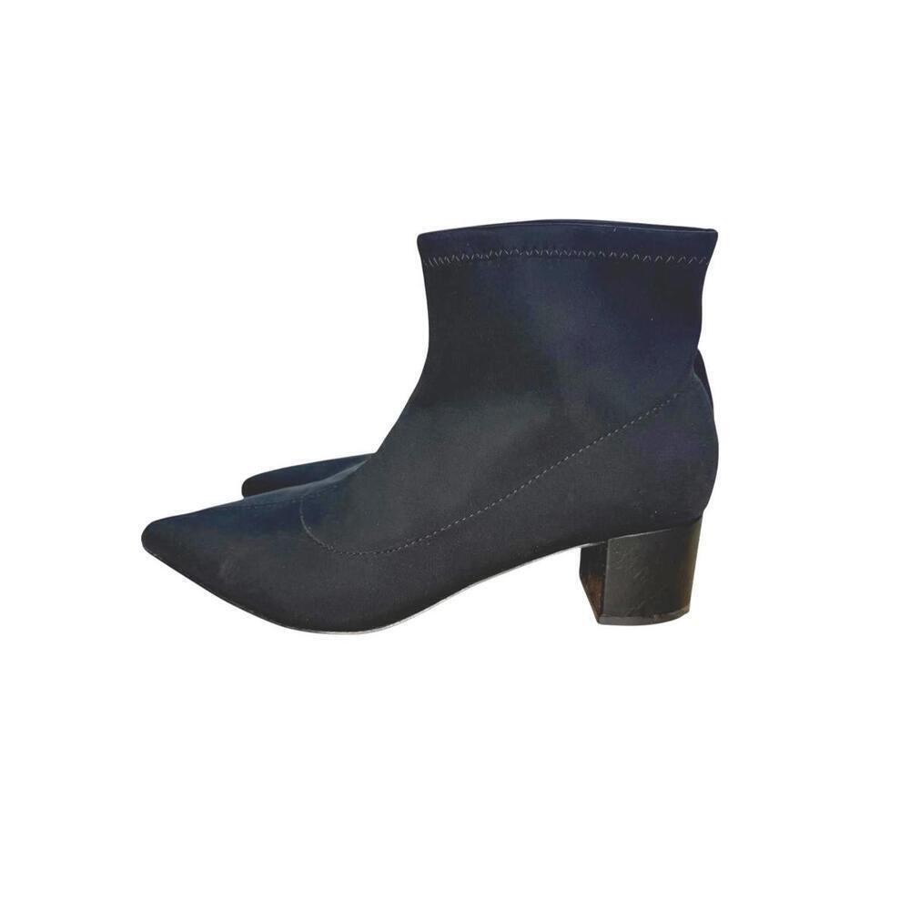 ****Tahari Prisca Lycra Short Ankle Boots Size 8 Blue Pointed Toe